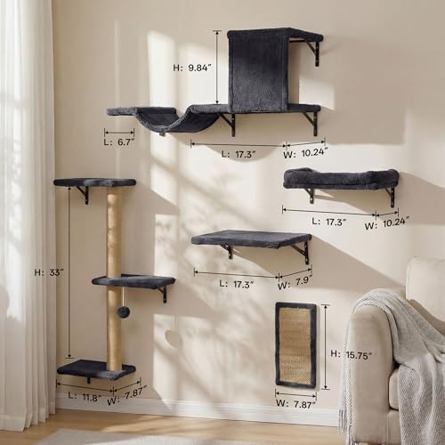 Endark 5‑in‑1 Cat Wall Shelves, Wall Hanging Cat Climbing Wall Set - Image 2