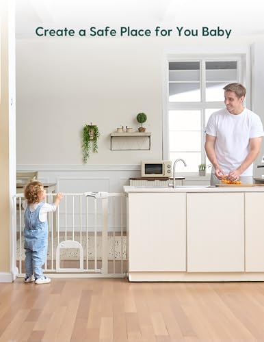 Babelio Dog Gate with Adjustable Cat Door, CatPrivilege III - Image 6