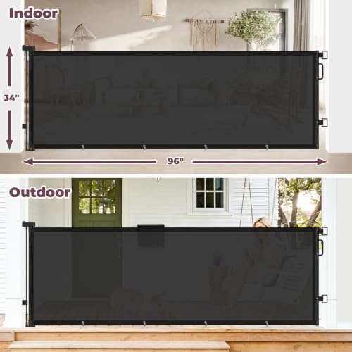 96" Retractable Baby Gate, Long Mesh Dog Gate - Image 2