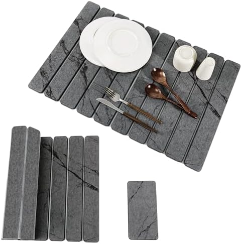 2pcs Stone Dish Drying Mat for Kitchen Counter, Quick-Dry Diatomaceous Earth by Unknown