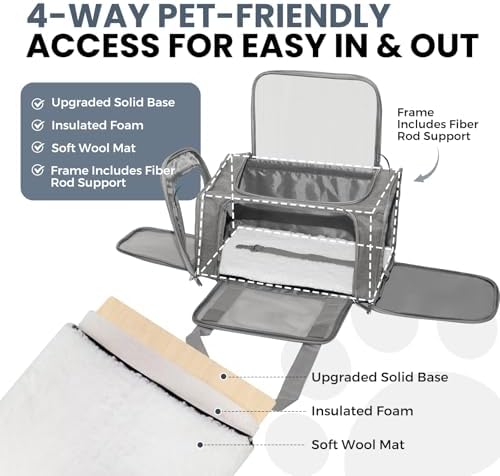 Soft-Sided Cat Carrier 20x13x13 in Expandable Travel Pet Bag 22LBS - Image 3