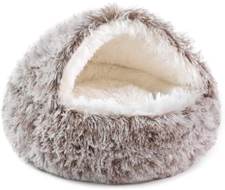NOYAL Hooded Donut Bed, Calming Cave by Noyal