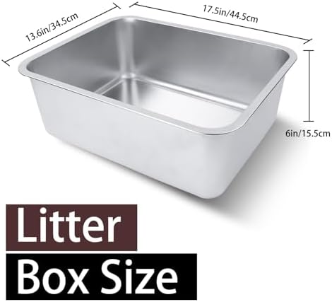 Stainless Steel Cat Litter Box 18"x14"x6" - Image 2