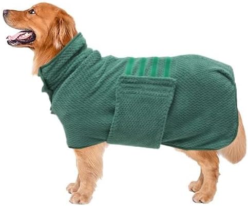 Geyecete Pineapple Grid Fast Drying Super Absorbent Dog Cat Bath Robe Towel - Image 2