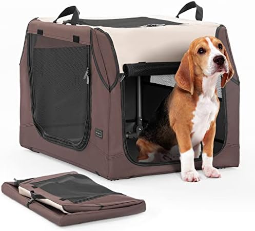 PETSFIT Soft Sided Dog Crate, Portable Dog Crate- 30 Inch Sturdy Adjustable by Petsfit