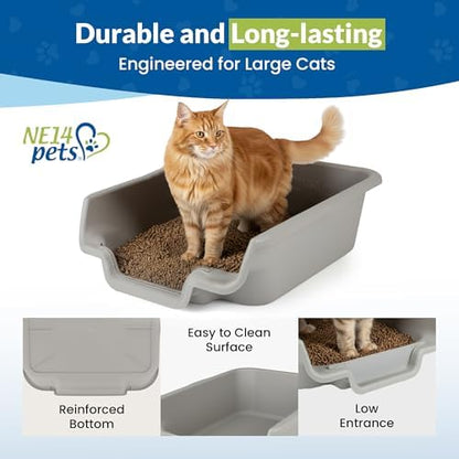 KittyGoHere Senior Cat Litter Box, Low Entry Litter Pan, Jumbo 2 Pack - Image 5