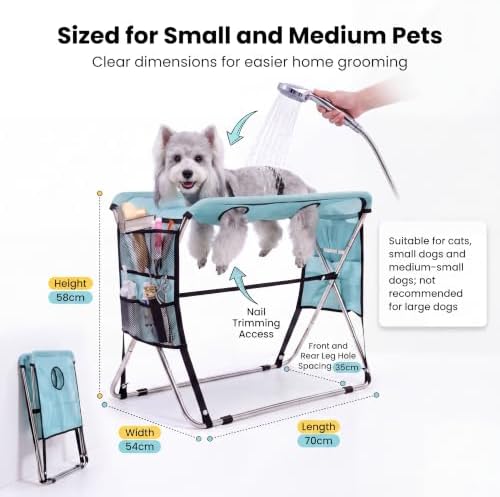Pet Grooming Bath Stand for Small & Medium Dogs Cats，8-Hole - Image 5