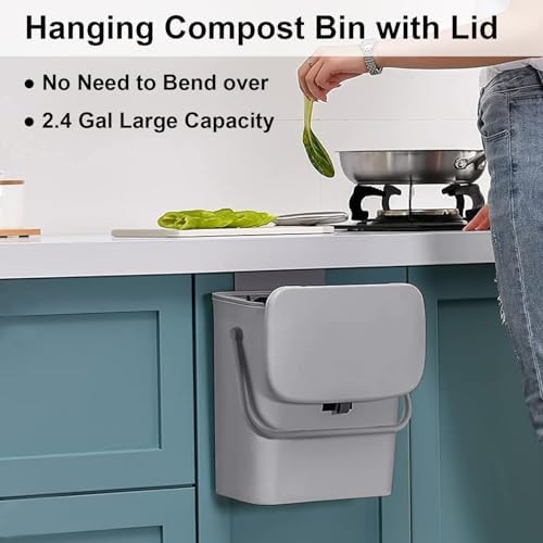 LALASTAR Kitchen Compost Bin for Countertop or Under Sink, Hanging Small Trash - Image 2