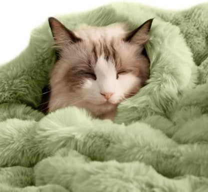 SOMAHE Soft Faux Fur Cat Blanket, Small 22x18 Fruit Green by COZYHOMECHICSTYLE