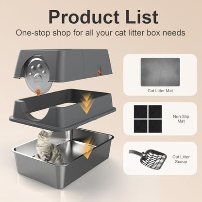 2PACK Stainless Steel Litter Box - Image 6