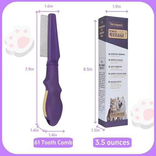 Pet Flea Comb for Dogs & Cats, Removes Tangles & Flea, Tear Stain Removal - Image 6