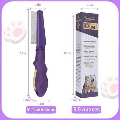 Pet Flea Comb for Dogs & Cats, Removes Tangles & Flea, Tear Stain Removal - Image 6