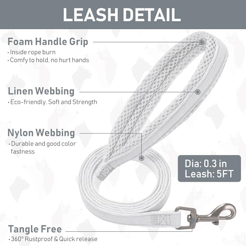GAMUDA Small Pet Harness Collar and Leash Set, Step in No Chock No Pull Linen - Image 6