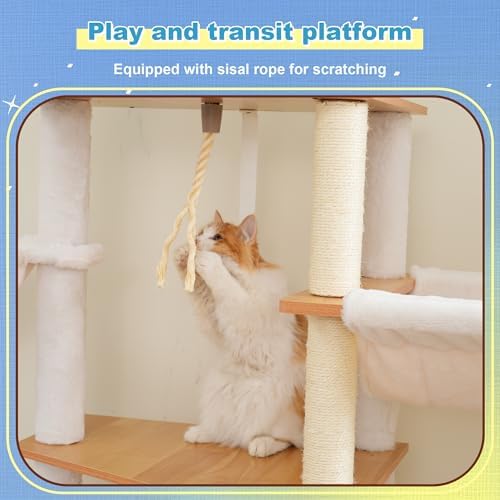 Hey-brother Wooden Cat Tree, Furniture Tower - Image 4