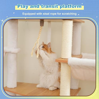 Hey-brother Wooden Cat Tree, Furniture Tower - Image 4