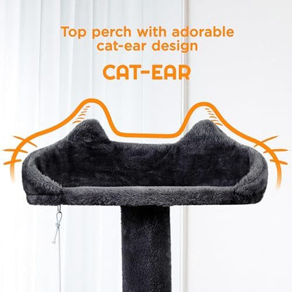 Yaheetech 80in XL Multi-Level Cat Tree, Double Caves, Sisal Posts - Image 6
