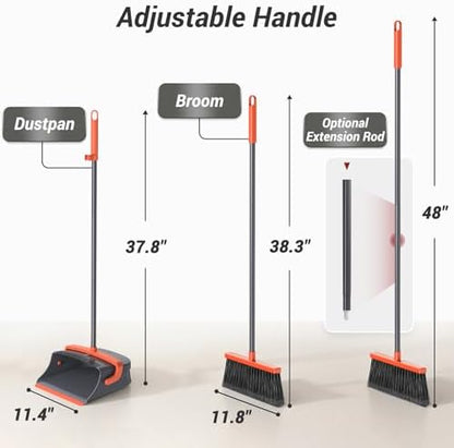Broom with Dustpan Set for Pet Hair & Dust Cleanup - Image 2