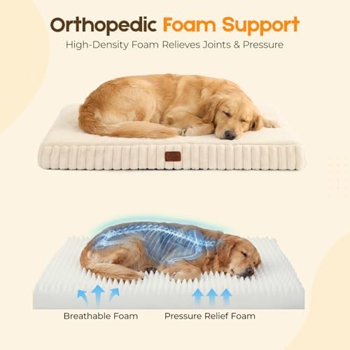 Orthopedic Dog Bed for Large Dog, Waterproof Washable Pet Bed for Crate - Image 4