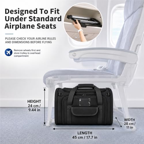 Pet Carrier with Wheels, Airline Approved Expandable Soft-Sided Travel Bag - Image 5