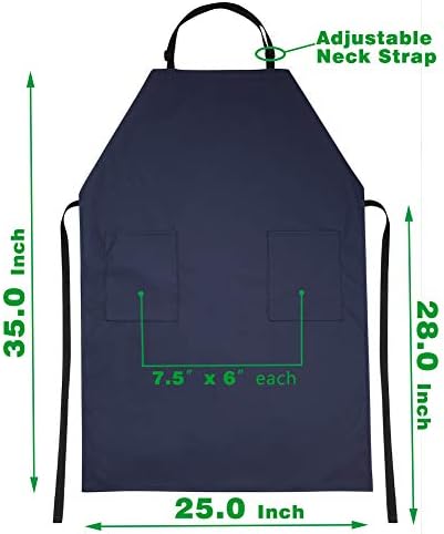 VWELL Waterproof Rubber Vinyl Apron W/ 2 Pockets - Image 6