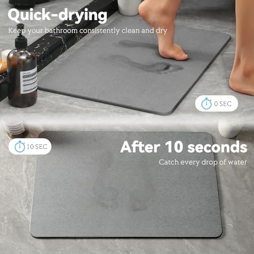 Stone Bath Mat, Dries Quickly, Non-Slip Diatomaceous Earth Bath Mats - Image 4