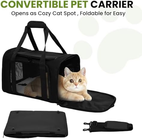 Soft-Sided Cat Carrier 18x11x11 in Expandable Travel Pet Bag 15LBS - Image 6