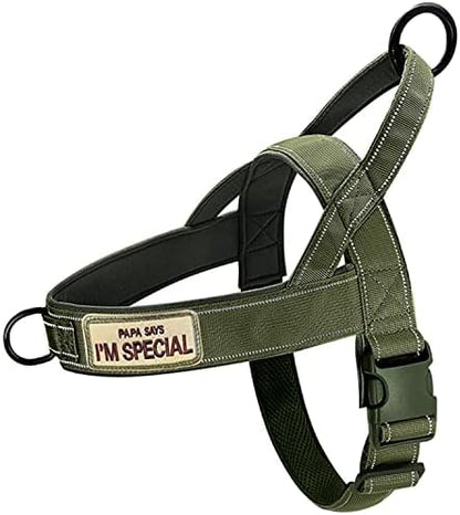 Green No Pull Dog Harness for Small Medium Large Sized Dog, Reflective Escape by QIFBYFB