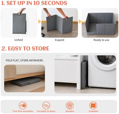 PETKARAY Extra Large Waterproof Cat Litter Box Enclosure Splash Guard - Image 6