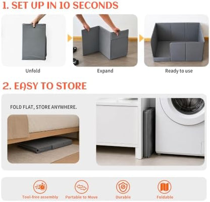PETKARAY Extra Large Waterproof Cat Litter Box Enclosure Splash Guard - Image 6
