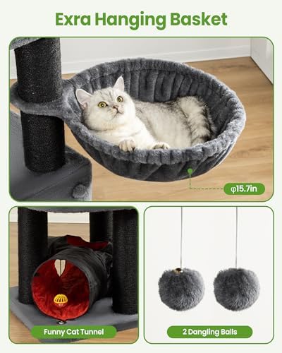 Heavy Duty Large Cat Tree Tower, Extra Wide Cat Scratching Posts - Image 4