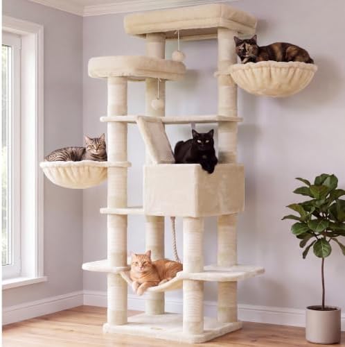 Heybly Cat Tree, 68 inch Multi-Level Cat Tower by HEYBLY