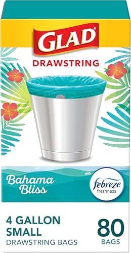 Glad Small Trash Bags, Bathrooms and Bedroom Bins, Bahama Bliss Scented Garbage by GladTrashFoodStorage