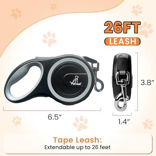 Retractable Dog Leash – Extendable up to 26 FT, Heavy Duty Nylon Tape, - Image 2