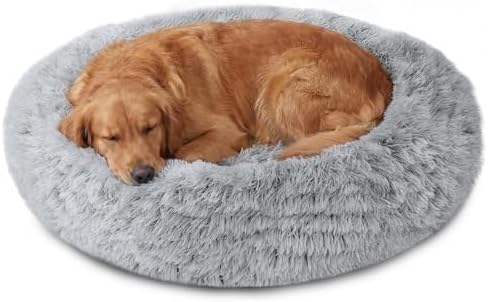 JOLLYVOGUE Calming Dog Bed Medium Size Dog, 31in Donut Washable Medium Pet Bed by JOLLYVOGUE