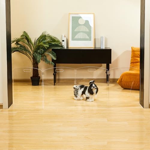 Modern Frame Clear Acrylic Freestanding Pet Gate - Image 2
