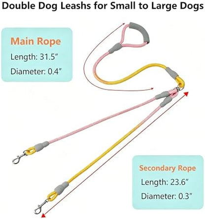 Double Dog Leash for Two Dogs Walking & Training Trangle Free - Image 7
