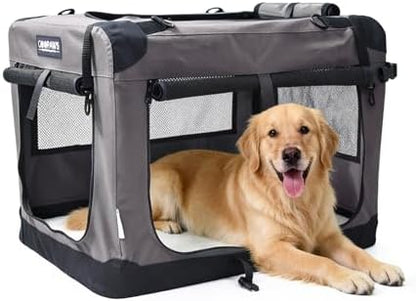 JESPET 3 Door Soft Dog Crates Kennel, Collapsible Travel Pet Carrier by JESPET