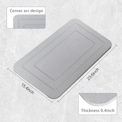 2 Pack Stone Bath Mat, Diatomaceous Earth Shower Mat, Non-Slip Super Absorbent - Image 2