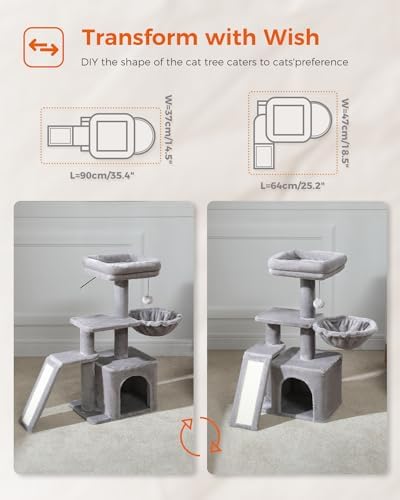 PETEPELA Cactus Cat Tree for Kittens & Small Cats, 32in Cat Tower - Image 2