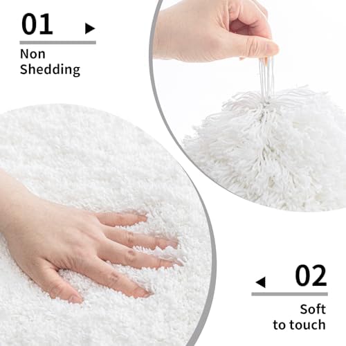 Disolla White Bathroom Rugs 24x36, Microfiber Non-Slip Plush Thick Bath Mat - Image 4