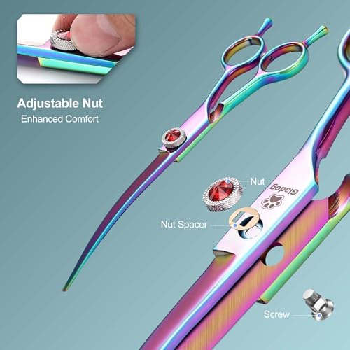 GLADOG 7 Inch Professional Dog Grooming Scissors Kit, 5-in-1 Titanium Coated - Image 2