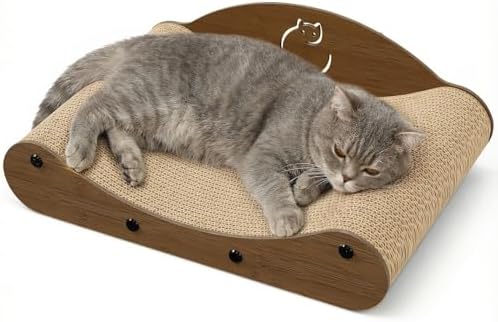 Gimars 17" Cat Scratcher Bed, Sofa Cardboard Cat Scratcher & Curved Lounge Chair by Gimars