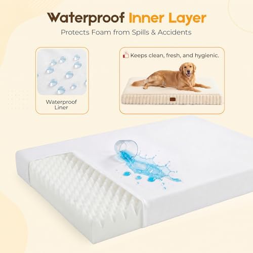 Orthopedic Dog Bed for Large Dog, Waterproof Washable Pet Bed for Crate - Image 5