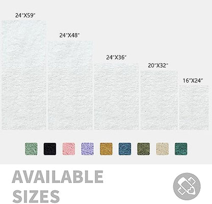 CozeCube 32"x20" White Non Slip Microfiber Bathroom Rug Washable - Image 5