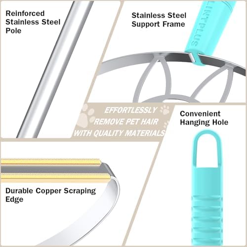 63“Ultra Long Carpet Rake by LINTPLUS-Heavy Duty Carpet Scraper & Pet Hair - Image 3