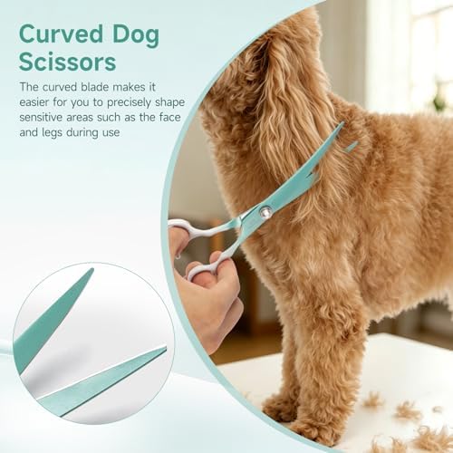 Curved Dog Grooming Scissors -7" Professional Grooming Shears - Image 3