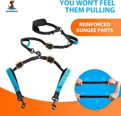 SparklyPets Hands Free Dual Dog Leash, Medium & Large - Image 3