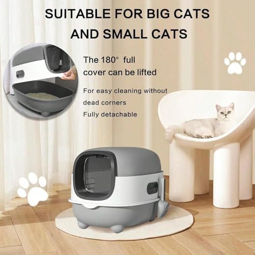 Cat Foldable Litter Box with Lid & Scoop – Middle Enclosed Anti-Splashing - Image 3