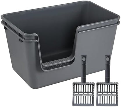 2-Pack Extra Large Open Top High Side Cat Litter Boxes by Unknown