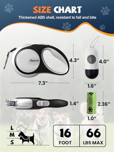 Retractable Dog Leash with LED Flashlight, Douexio Upgrade 3 in 1 Dog Leash - Image 2